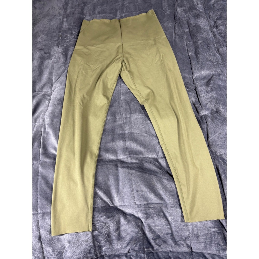 OYSHO Women XL Olive Green‎ High Waist Athletic Leggings Raw Hem